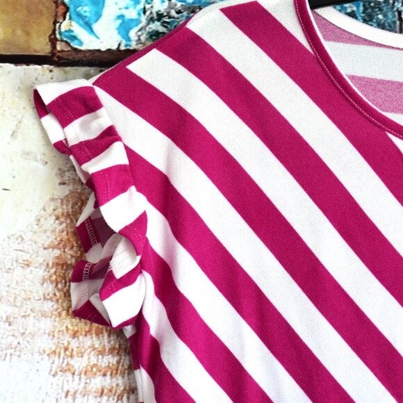 Women's Sweet Violet Top Short Sleeve Striped MEDIUM Multicolor NEW - Picture 4 of 9